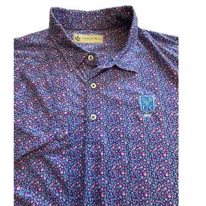 Donald Ross Sportswear Mens Floral Golf Polo Shirt SBCC golf course  XL